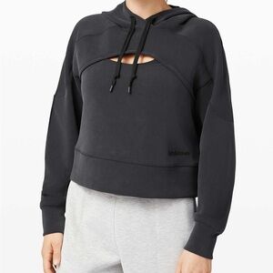 Lululemon Athletica Black Cropped Cutout Hoodie